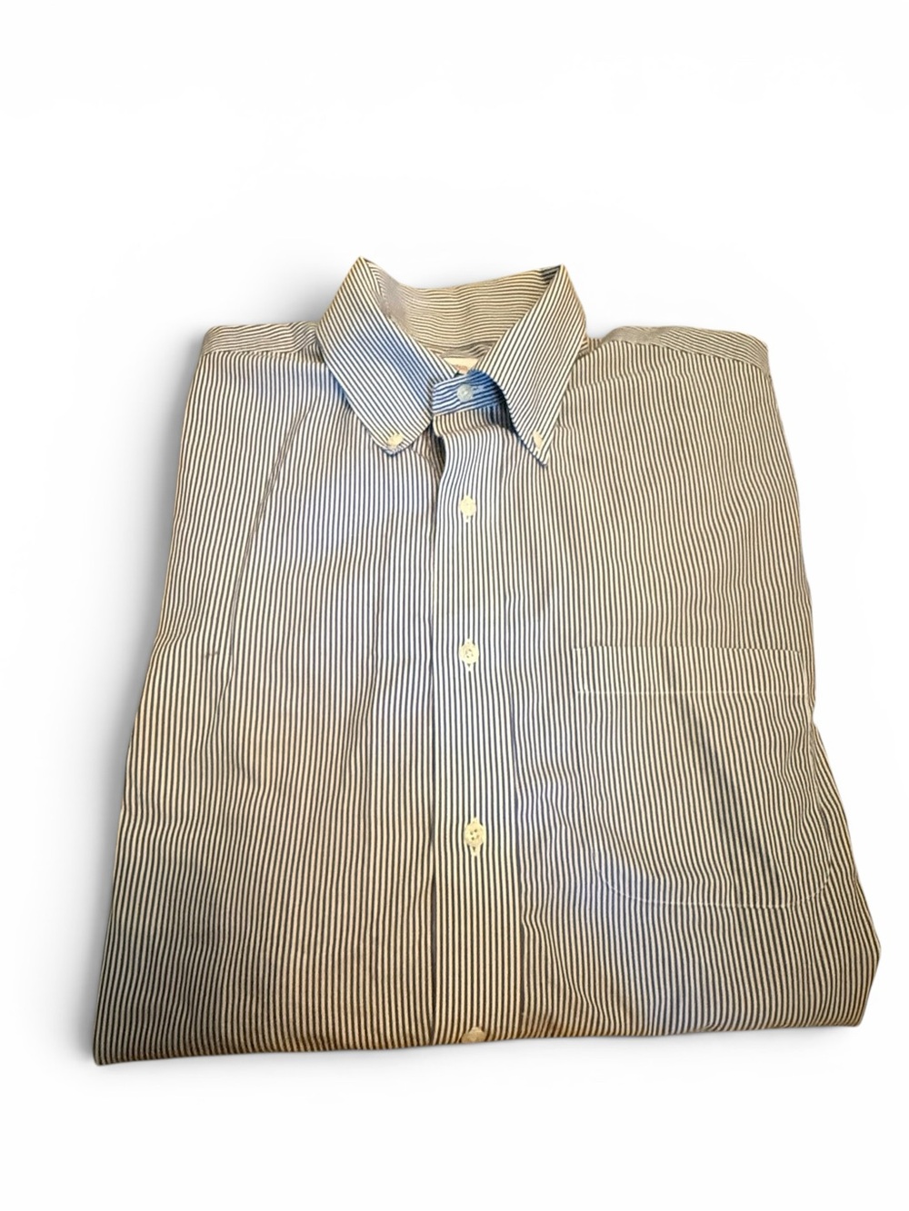 Brooks Brothers Button Down Shirt Oxford Shirt Blue and White Pinstripe
